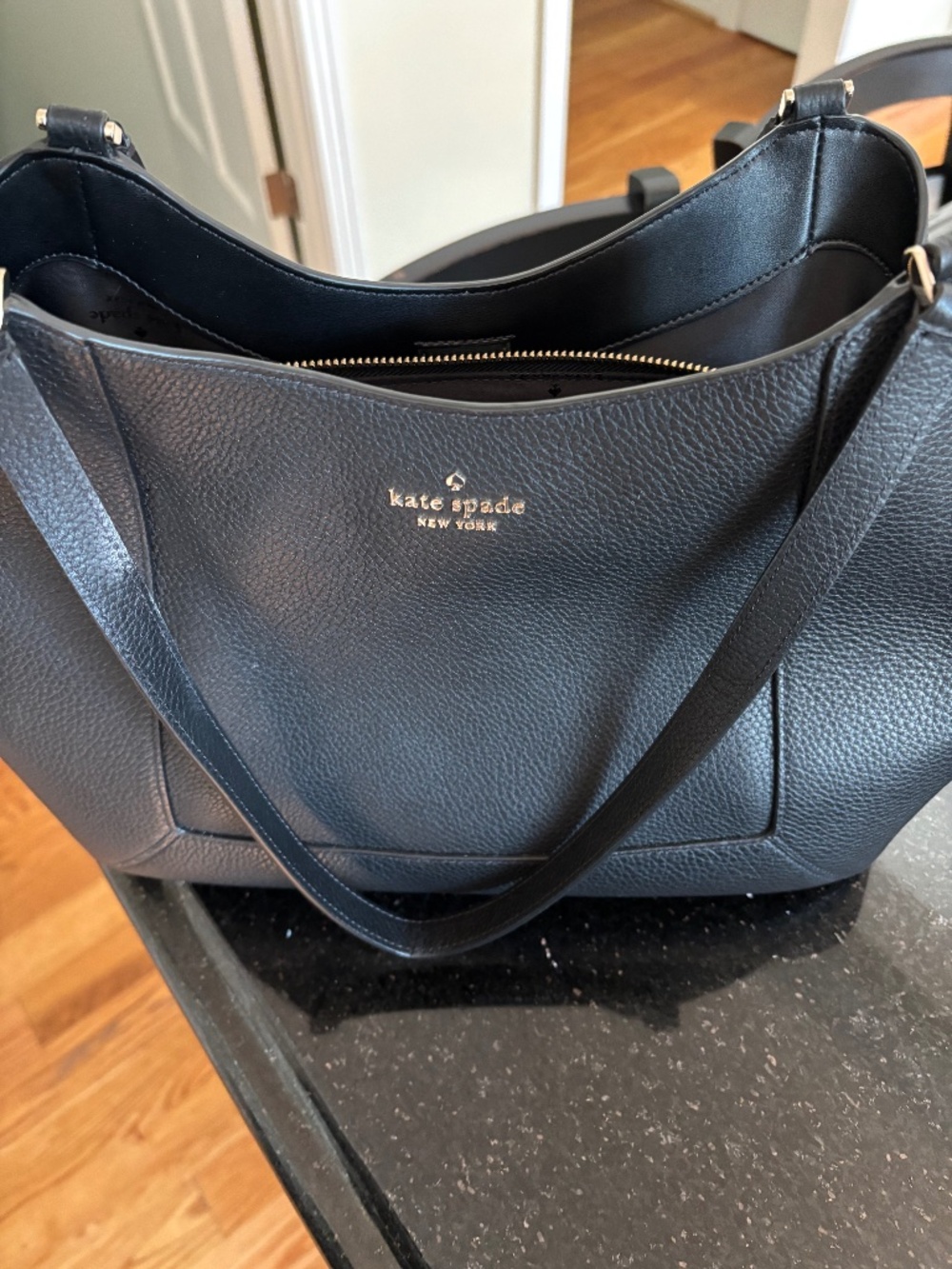 Kate spade black leather shoulder bag
